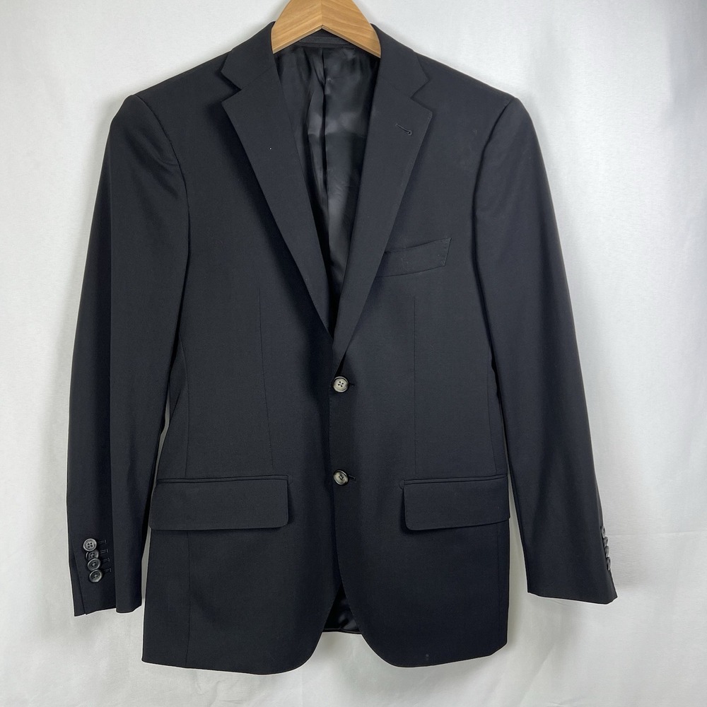 Proper Cloth Men Bespoke Marzotto Wool Black‎ Business Blazer Coat 40 Work Wear